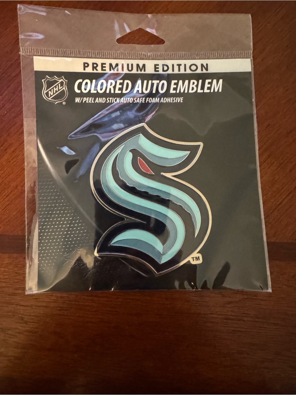 NWT Seattle Kraken Metal  Auto Emblem Sticker - Teal/Black